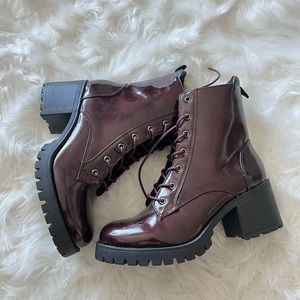 New Burgundy Combat Boots!